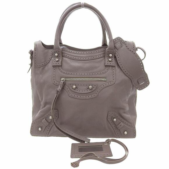 BALENCIAGA Brown Leather Shoulder Bag - Picture 1 of 7